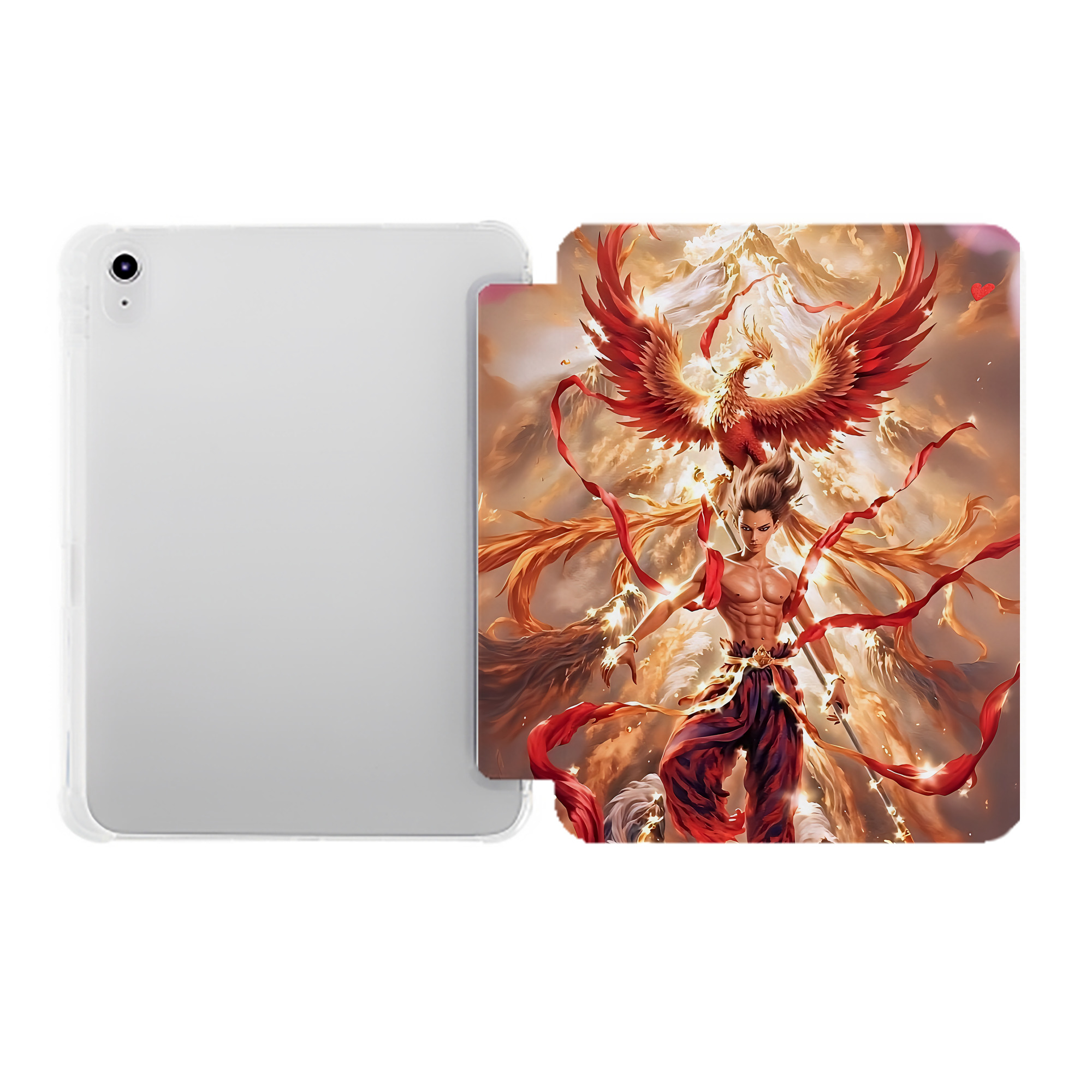 （画像用） Ne Zha 2 ナタ 魔童の大暴れ IPad ケース ペン収納付き 三つ折りスタンド PUレザー×シリコン 対応機種9.5/10.5/10.9インチ